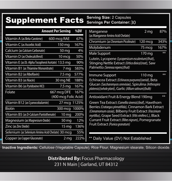 Focus Pharmacology Men's Daily Super Vitamin